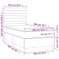vidaXL Κρεβάτι Boxspring με Στρώμα Μαύρο 100 x 200 εκ. Υφασμάτινο