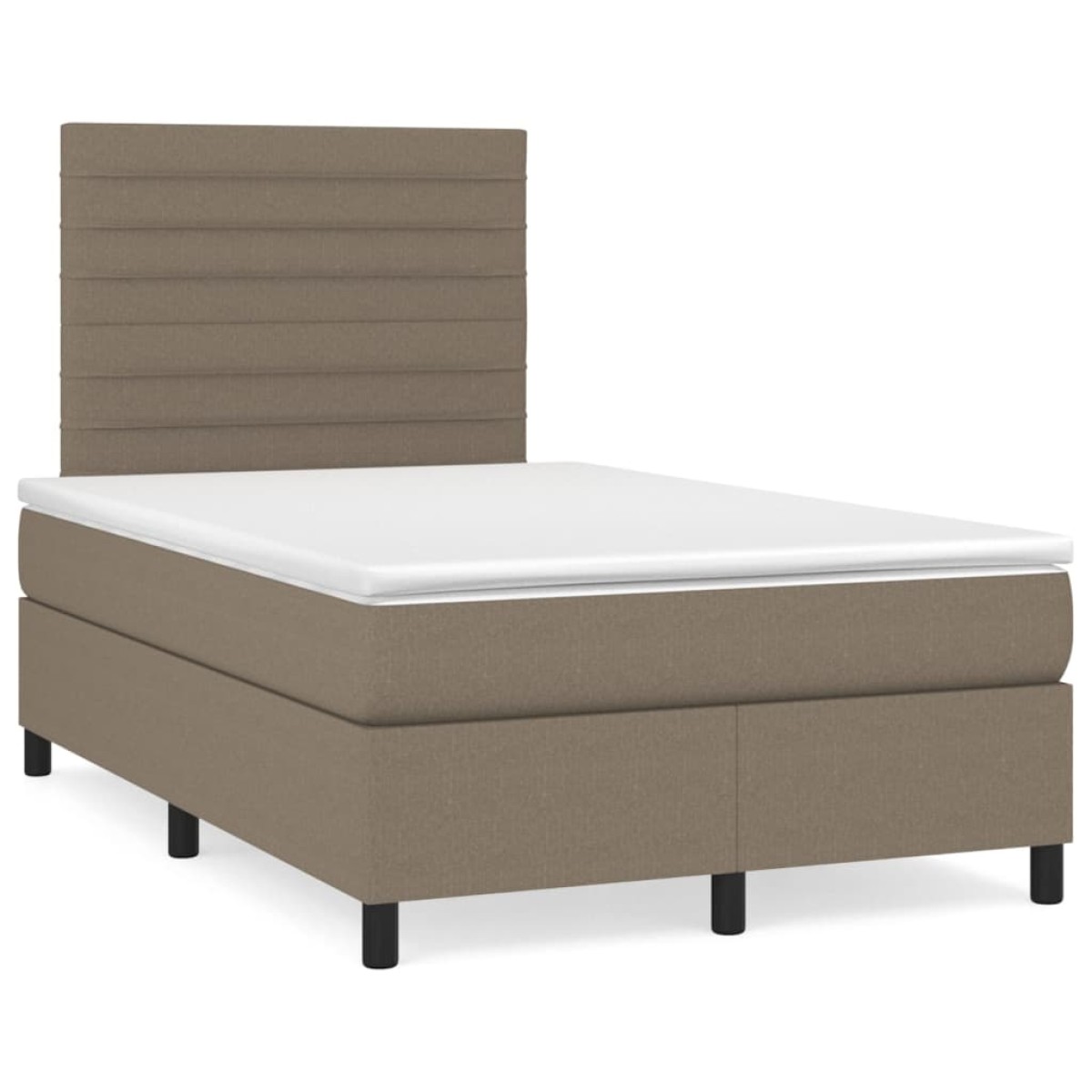 vidaXL Κρεβάτι Boxspring με Στρώμα Taupe 120x200 εκ. Υφασμάτινο