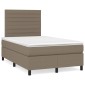 vidaXL Κρεβάτι Boxspring με Στρώμα Taupe 120x200 εκ. Υφασμάτινο