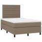 vidaXL Κρεβάτι Boxspring με Στρώμα Taupe 120x200 εκ. Υφασμάτινο