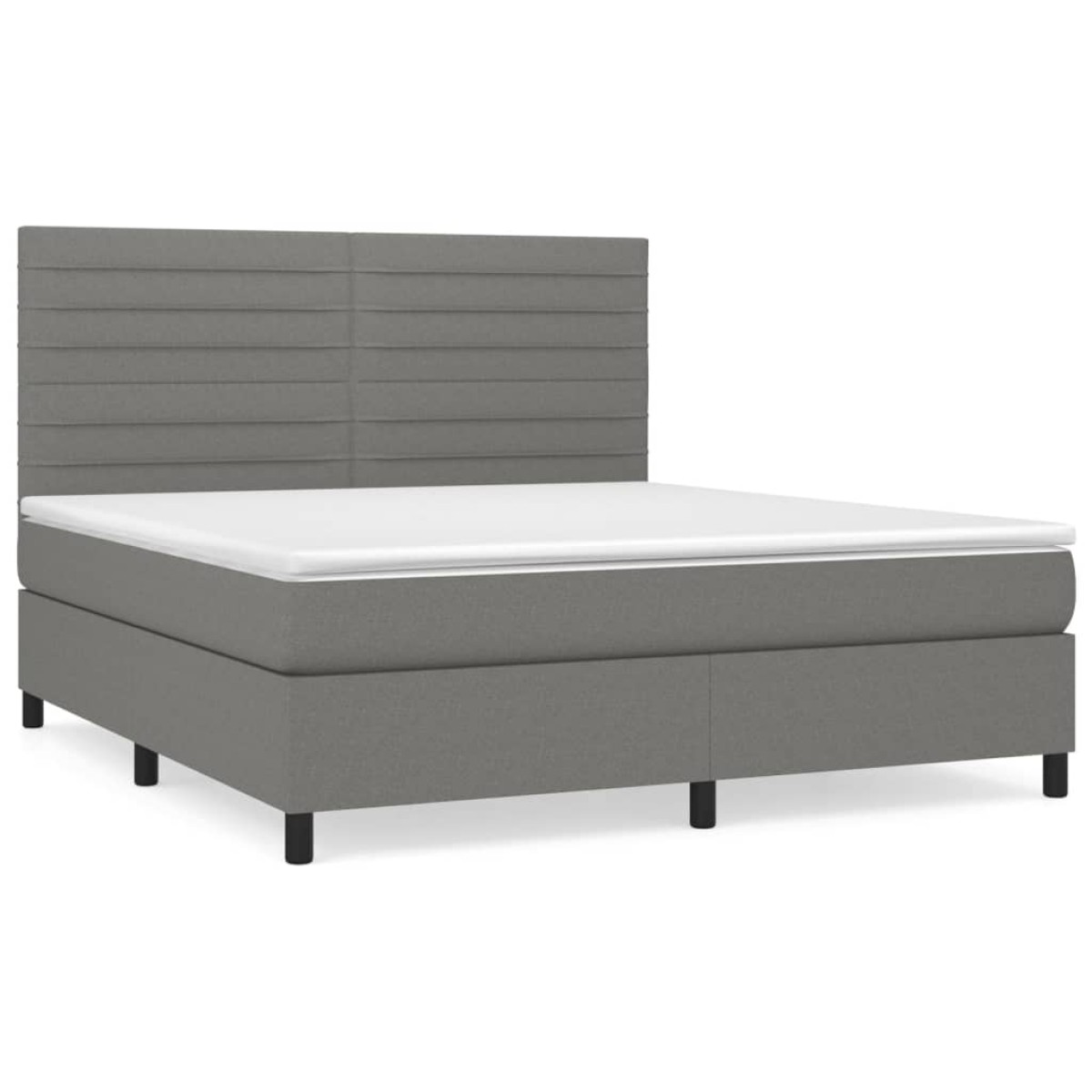 vidaXL Κρεβάτι Boxspring με Στρώμα Σκούρο Γκρι 160x200 εκ Υφασμάτινο