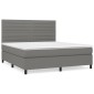 vidaXL Κρεβάτι Boxspring με Στρώμα Σκούρο Γκρι 160x200 εκ Υφασμάτινο