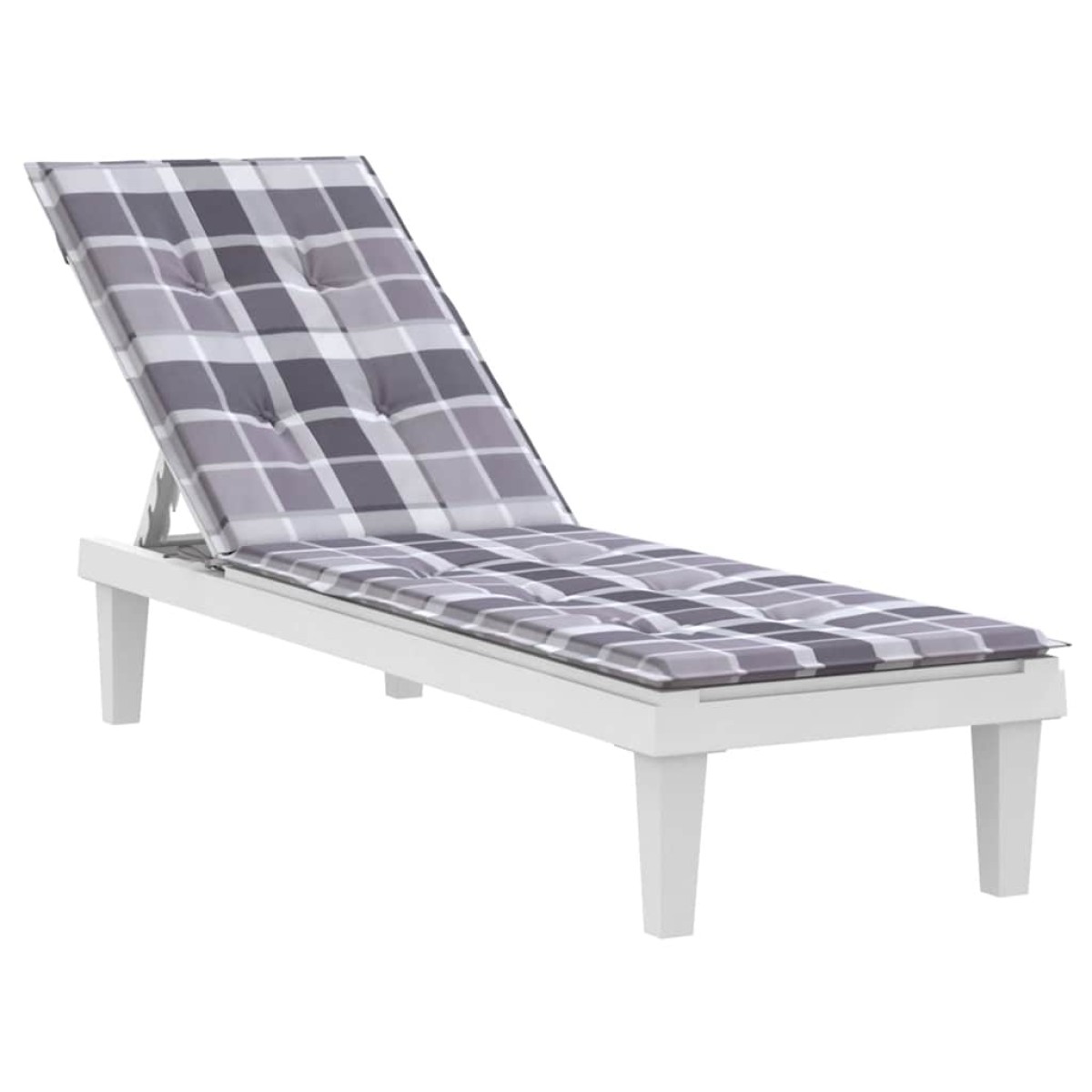 vidaXL Μαξιλάρι Σεζλόνγκ Γκρι Καρό (75+105) x 50 x 3 εκ.