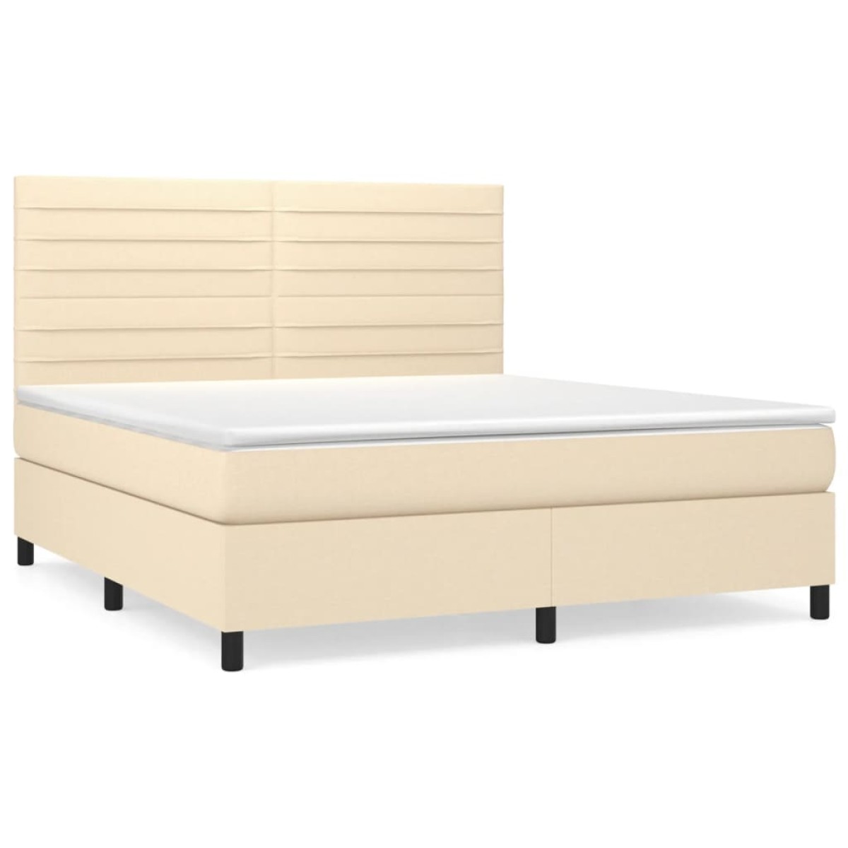 vidaXL Κρεβάτι Boxspring με Στρώμα Κρεμ 160x200 εκ. Υφασμάτινο