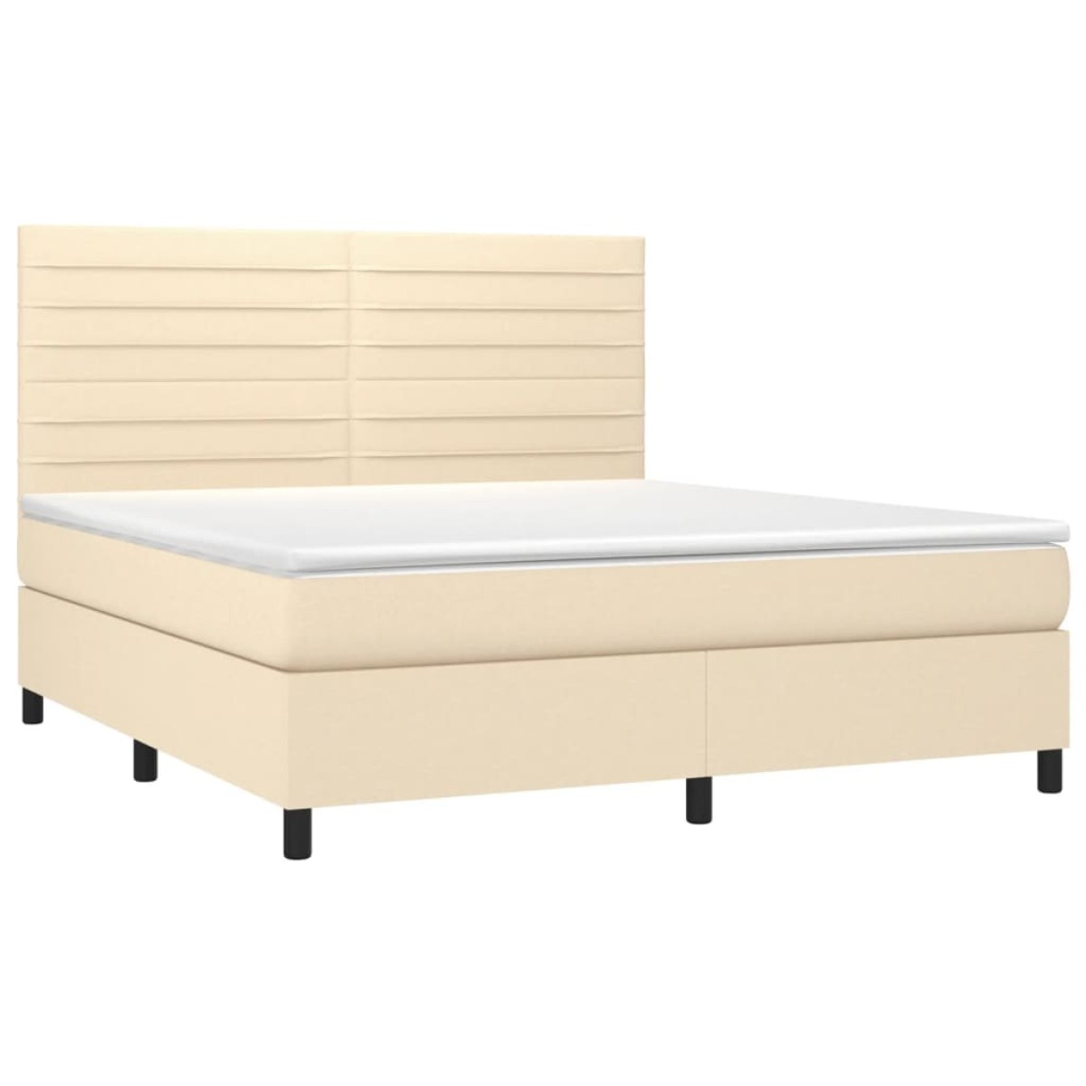 vidaXL Κρεβάτι Boxspring με Στρώμα Κρεμ 160x200 εκ. Υφασμάτινο
