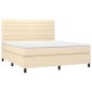 vidaXL Κρεβάτι Boxspring με Στρώμα Κρεμ 160x200 εκ. Υφασμάτινο