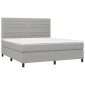 vidaXL Κρεβάτι Boxspring με Στρώμα Ανοιχτό Γκρι 180x200 εκ. Υφασμάτινο