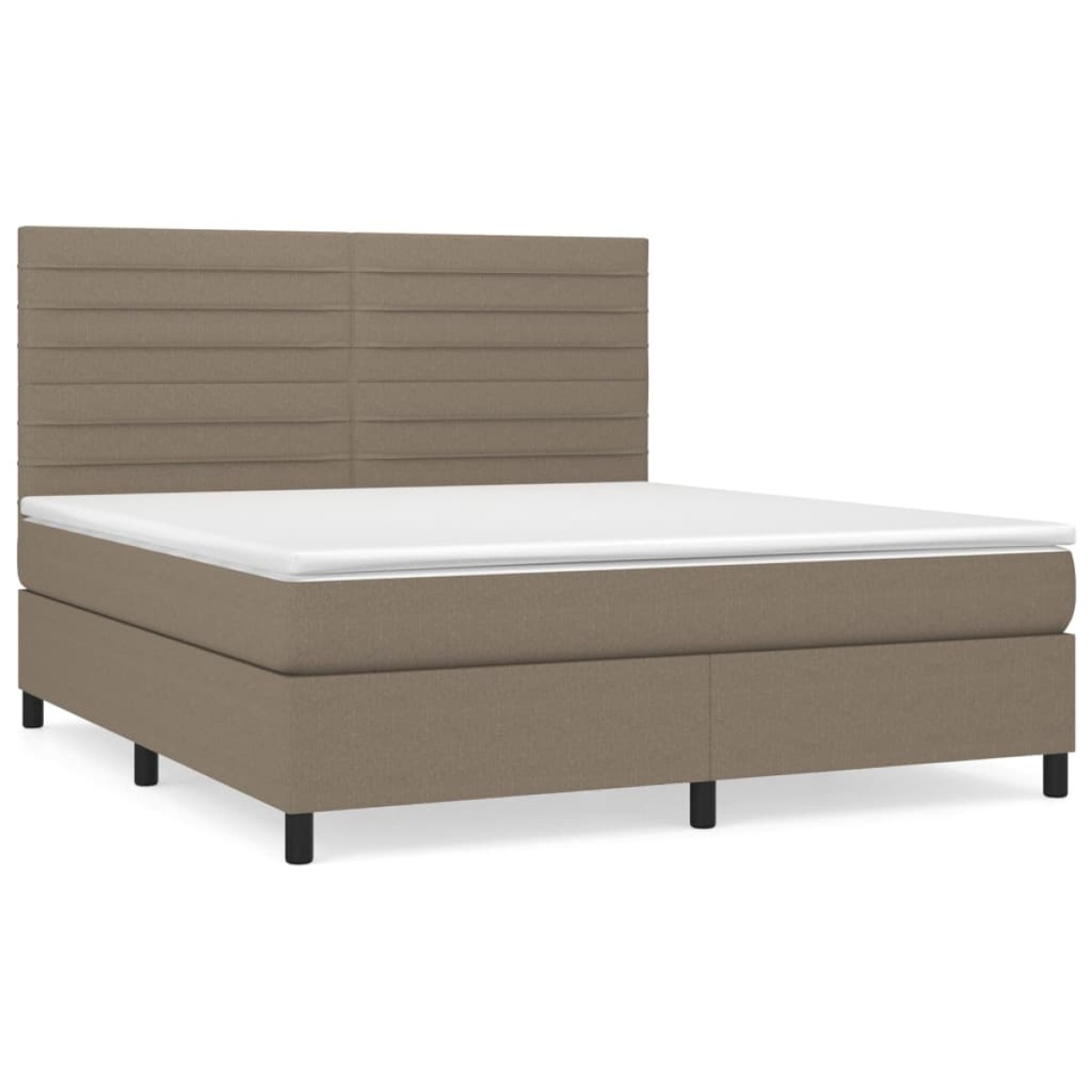 vidaXL Κρεβάτι Boxspring με Στρώμα Taupe 180x200 εκ. Υφασμάτινο