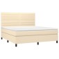 vidaXL Κρεβάτι Boxspring με Στρώμα Κρεμ 180x200 εκ. Υφασμάτινο