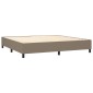 vidaXL Κρεβάτι Boxspring με Στρώμα Taupe 200x200 εκ. Υφασμάτινο
