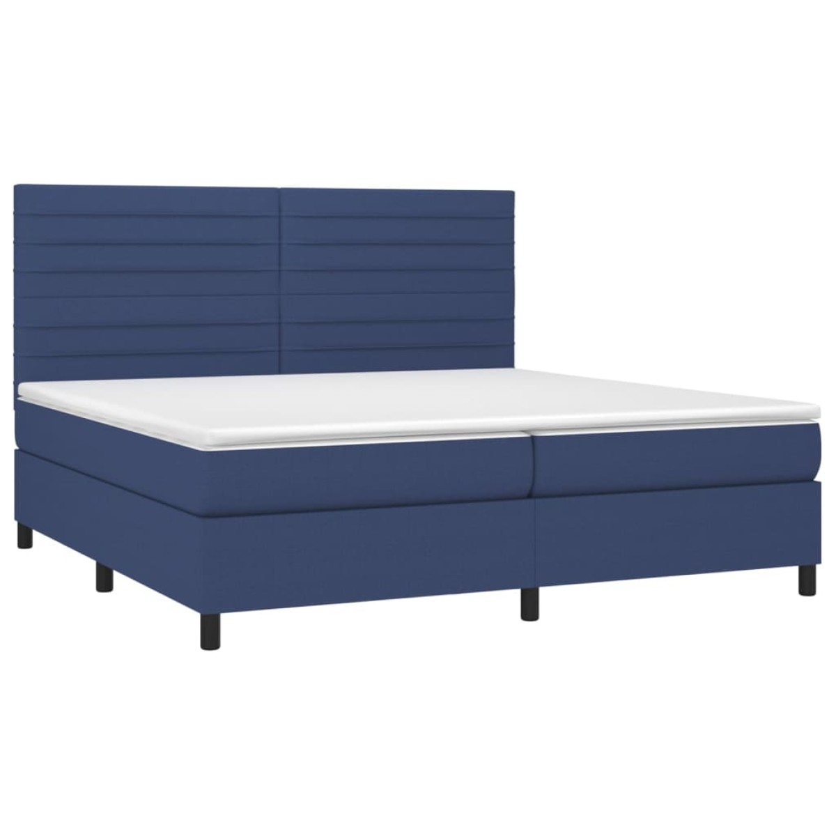 vidaXL Κρεβάτι Boxspring με Στρώμα Μπλε 200x200 εκ. Υφασμάτινο