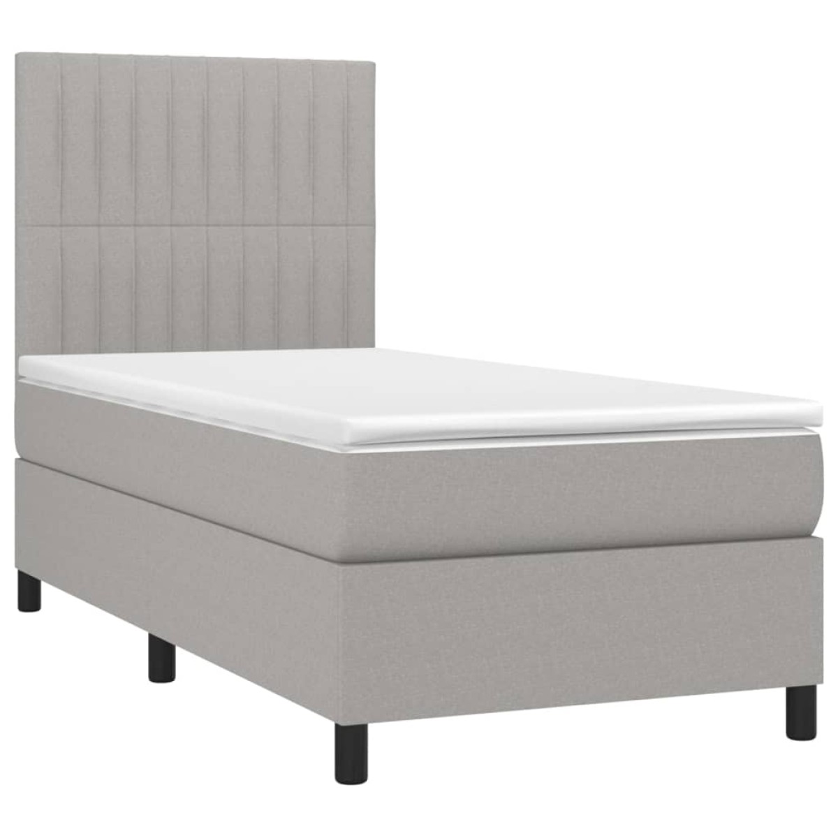vidaXL Κρεβάτι Boxspring με Στρώμα Ανοιχτό Γκρι 80x200 εκ. Υφασμάτινο