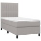 vidaXL Κρεβάτι Boxspring με Στρώμα Ανοιχτό Γκρι 80x200 εκ. Υφασμάτινο