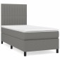 vidaXL Κρεβάτι Boxspring με Στρώμα Σκούρο Γκρι 80x200 εκ. Υφασμάτινο