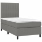 vidaXL Κρεβάτι Boxspring με Στρώμα Σκούρο Γκρι 80x200 εκ. Υφασμάτινο