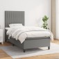 vidaXL Κρεβάτι Boxspring με Στρώμα Σκούρο Γκρι 80x200 εκ. Υφασμάτινο
