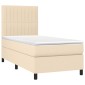 vidaXL Κρεβάτι Boxspring με Στρώμα Κρεμ 80 x 200 εκ. Υφασμάτινο