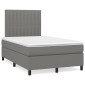 vidaXL Κρεβάτι Boxspring με Στρώμα Σκούρο Γκρι 120x200 εκ. Υφασμάτινο