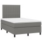 vidaXL Κρεβάτι Boxspring με Στρώμα Σκούρο Γκρι 120x200 εκ. Υφασμάτινο