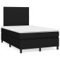 vidaXL Κρεβάτι Boxspring με Στρώμα Μαύρο 120x200 εκ. Υφασμάτινο