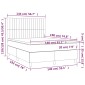 vidaXL Κρεβάτι Boxspring με Στρώμα Μπλε 140x190 εκ. Υφασμάτινο