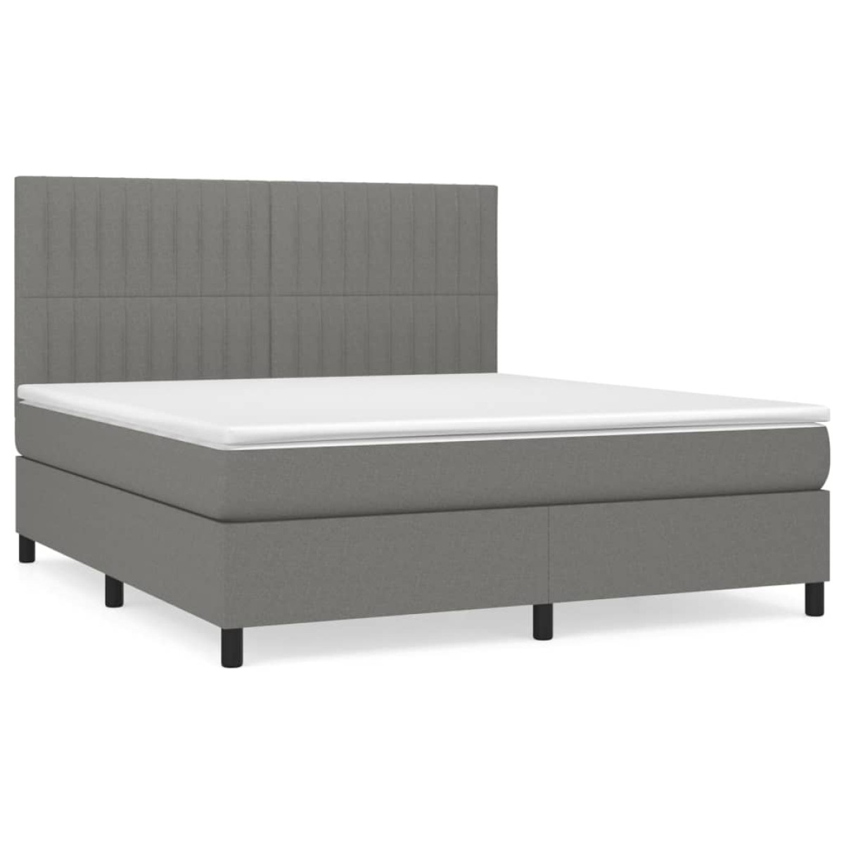 vidaXL Κρεβάτι Boxspring με Στρώμα Σκούρο Γκρι 160x200 εκ Υφασμάτινο