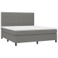 vidaXL Κρεβάτι Boxspring με Στρώμα Σκούρο Γκρι 160x200 εκ Υφασμάτινο