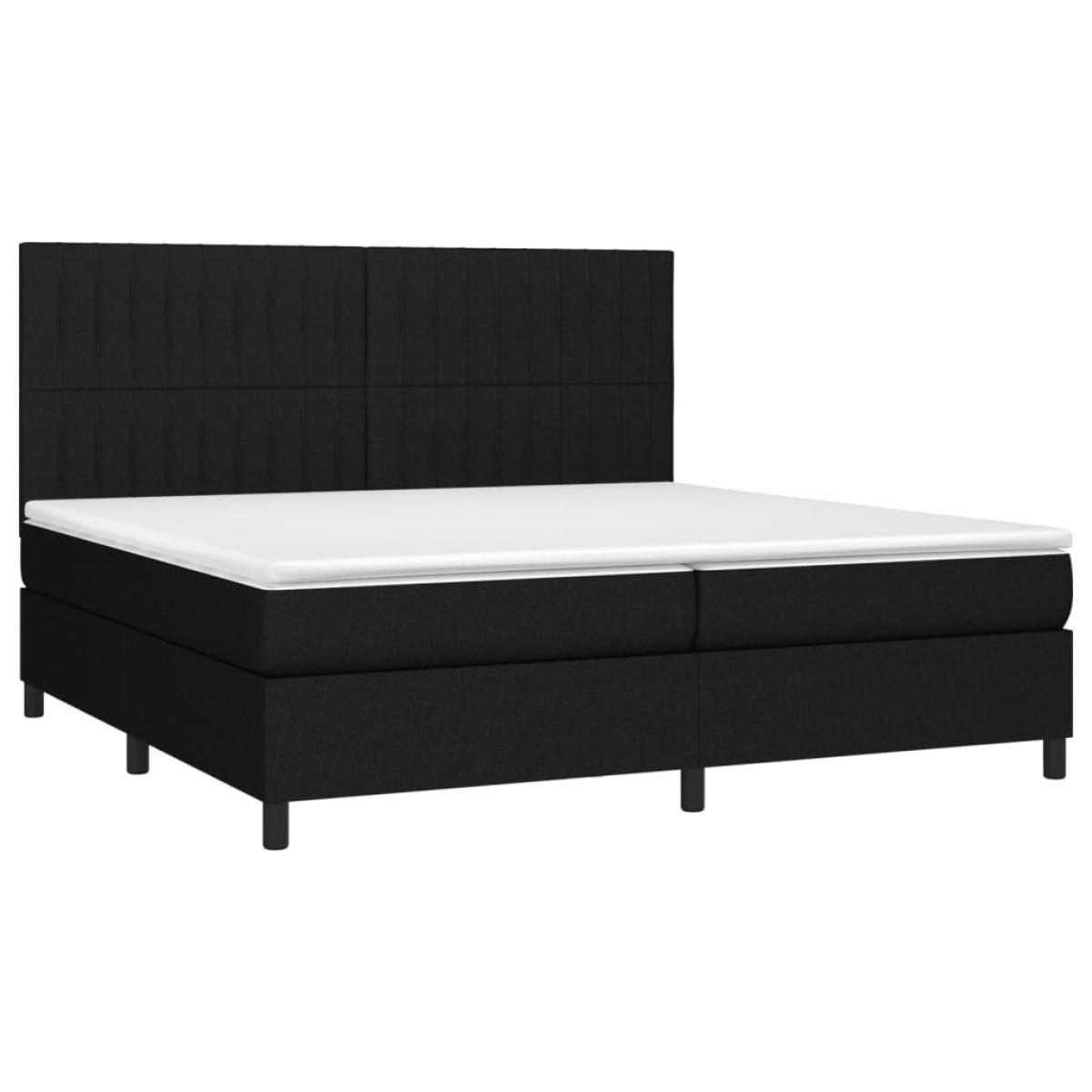 vidaXL Κρεβάτι Boxspring με Στρώμα Μαύρο 200x200 εκ. Υφασμάτινο