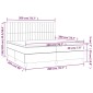 vidaXL Κρεβάτι Boxspring με Στρώμα Μαύρο 200x200 εκ. Υφασμάτινο