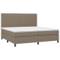 vidaXL Κρεβάτι Boxspring με Στρώμα Taupe 200x200 εκ. Υφασμάτινο