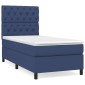 vidaXL Κρεβάτι Boxspring με Στρώμα Μπλε 80x200 εκ. Υφασμάτινο