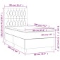vidaXL Κρεβάτι Boxspring με Στρώμα Κρεμ 90x200 εκ.Υφασμάτινο