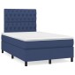 vidaXL Κρεβάτι Boxspring με Στρώμα Μπλε 120x200 εκ. Υφασμάτινο