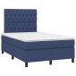 vidaXL Κρεβάτι Boxspring με Στρώμα Μπλε 120x200 εκ. Υφασμάτινο
