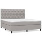 vidaXL Κρεβάτι Boxspring με Στρώμα Ανοιχτό Γκρι 180x200 εκ. Υφασμάτινο