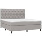 vidaXL Κρεβάτι Boxspring με Στρώμα Ανοιχτό Γκρι 180x200 εκ. Υφασμάτινο