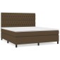 vidaXL Κρεβάτι Boxspring με Στρώμα Σκούρο Καφέ 180x200 εκ Υφασμάτινο