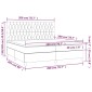 vidaXL Κρεβάτι Boxspring με Στρώμα Ανοιχτό Γκρι 200x200 εκ. Υφασμάτινο