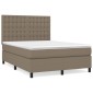 vidaXL Κρεβάτι Boxspring με Στρώμα Taupe 140x190 εκ. Υφασμάτινο