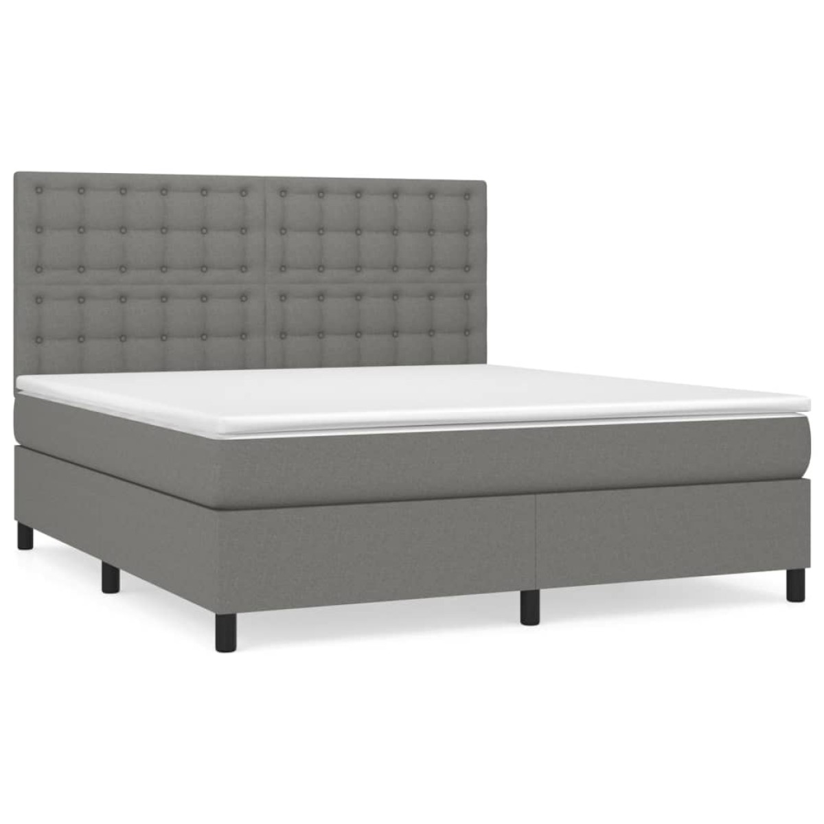 vidaXL Κρεβάτι Boxspring με Στρώμα Σκούρο Γκρι 160x200 εκ Υφασμάτινο