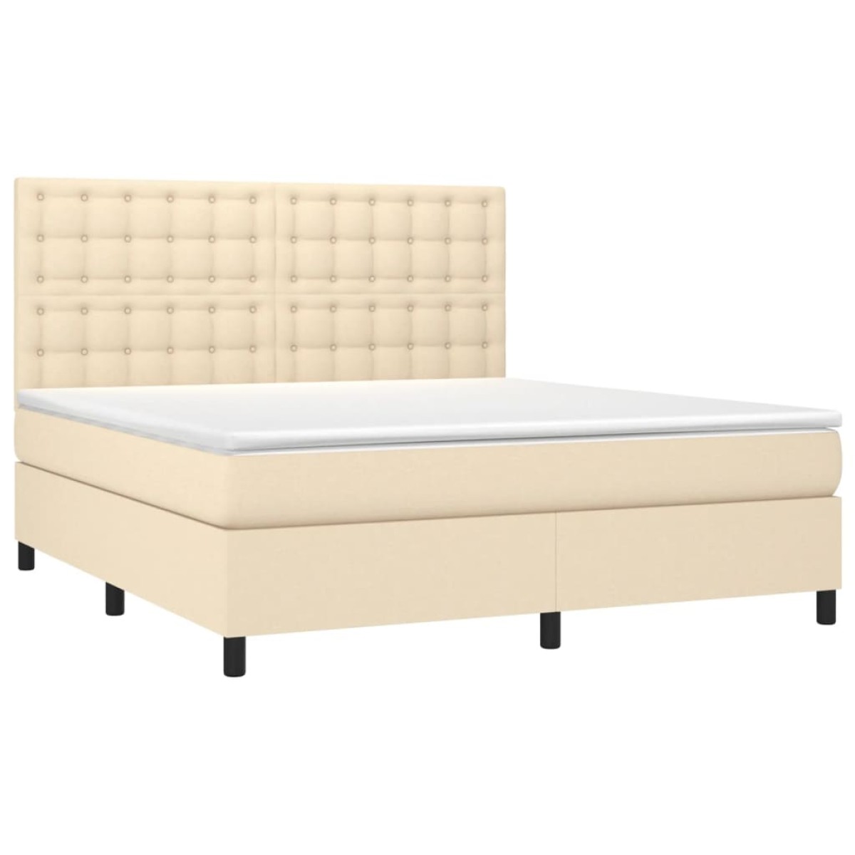 vidaXL Κρεβάτι Boxspring με Στρώμα Κρεμ 160x200 εκ. Υφασμάτινο