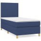 vidaXL Κρεβάτι Boxspring με Στρώμα Μπλε 80x200 εκ. Υφασμάτινο