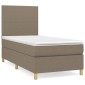 vidaXL Κρεβάτι Boxspring με Στρώμα Taupe 90x200 εκ. Υφασμάτινο