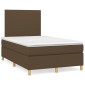 vidaXL Κρεβάτι Boxspring με Στρώμα Σκούρο Καφέ 120x200 εκ. Υφασμάτινο