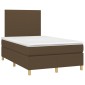 vidaXL Κρεβάτι Boxspring με Στρώμα Σκούρο Καφέ 120x200 εκ. Υφασμάτινο