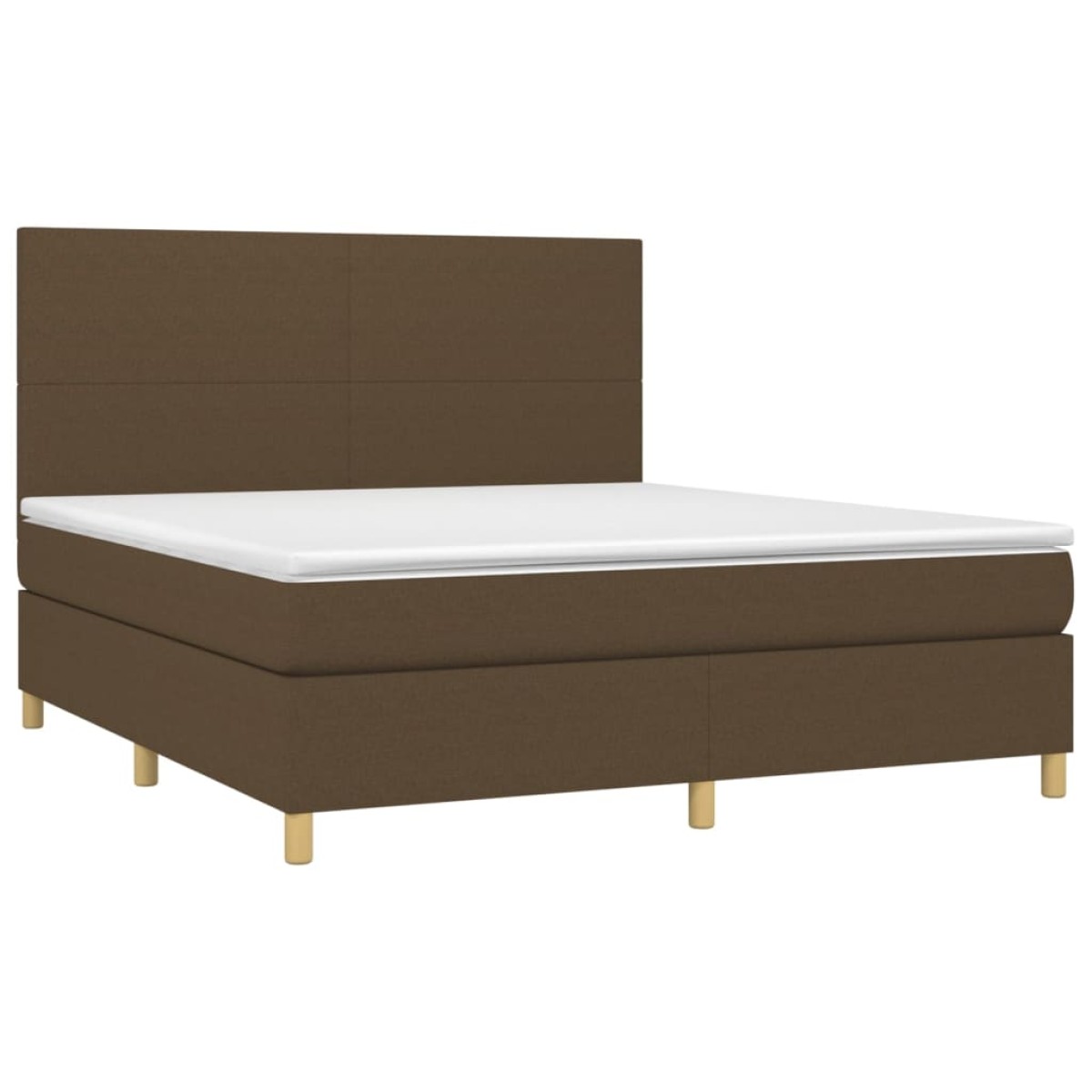 vidaXL Κρεβάτι Boxspring με Στρώμα Σκούρο Καφέ 160x200 εκ Υφασμάτινο