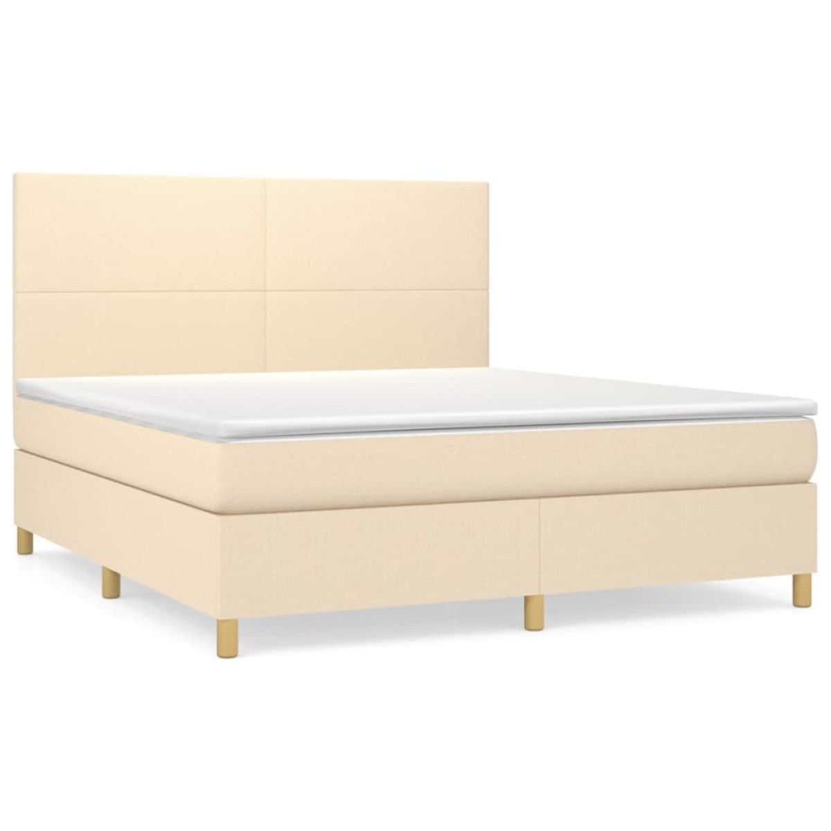 vidaXL Κρεβάτι Boxspring με Στρώμα Κρεμ 180x200 εκ. Υφασμάτινο