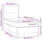 vidaXL Κρεβάτι Boxspring με Στρώμα Μπλε 90x190 εκ.Υφασμάτινο