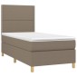 vidaXL Κρεβάτι Boxspring με Στρώμα Taupe 100 x 200 εκ. Υφασμάτινο