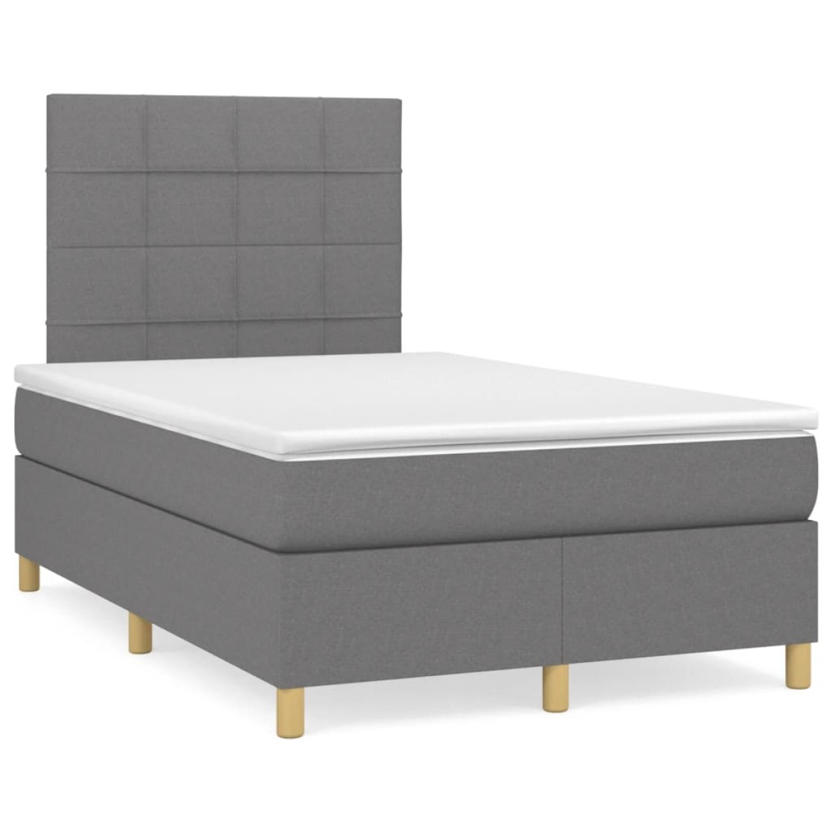 vidaXL Κρεβάτι Boxspring με Στρώμα Σκούρο Γκρι 120x200 εκ. Υφασμάτινο